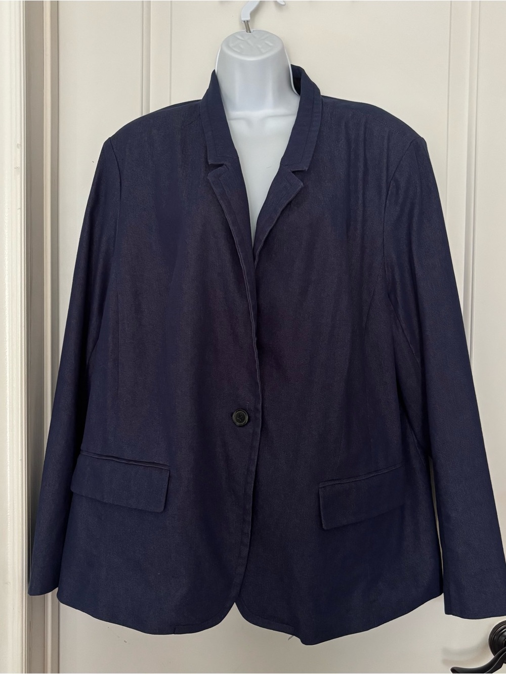 Lane Bryant navy blue blazer 26 denim chambray